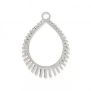 Colgantes gotas caladas corte con láser 22x16 mm - rodiado x2